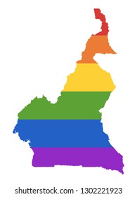 Vector illustration of the Gay Map of Cameroon