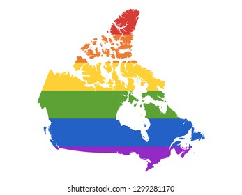 Vector illustration of the Gay Map of Canada