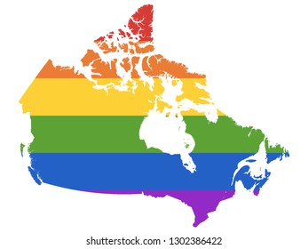 Vector illustration of the Gay Map of Canada