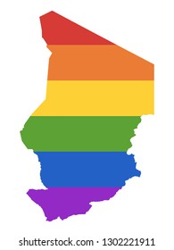 Vector illustration of the Gay Map of Chad