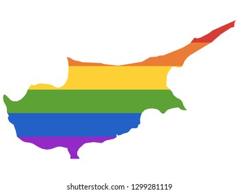 Vector illustration of the Gay Map of Cyprus