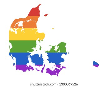 Vector illustration of the Gay Map of Denmark