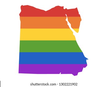Vector illustration of the Gay Map of Egypt