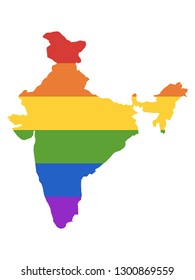 Vector illustration of the Gay Map of India