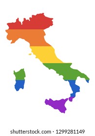 Vector illustration of the Gay Map of Italy