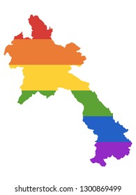 Vector illustration of the Gay Map of Laos