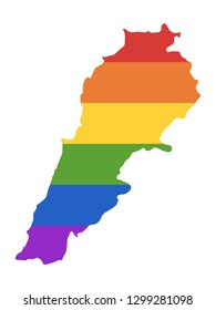 Vector illustration of the Gay Map of Lebanon