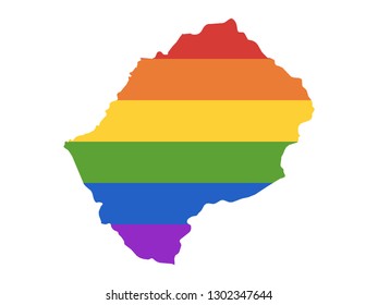 Vector illustration of the Gay Map of Lesotho