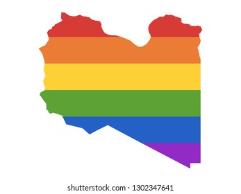 Vector illustration of the Gay Map of Libya