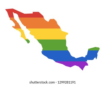 Vector Illustration Gay Map Mexico Stock Vector (Royalty Free) 1299281191