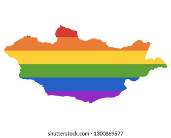 Vector illustration of the Gay Map of Mongolia