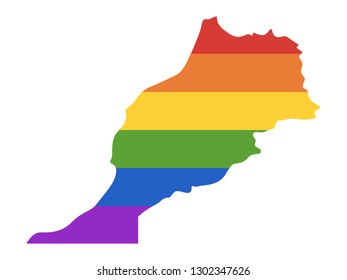 Vector illustration of the Gay Map of Morocco 