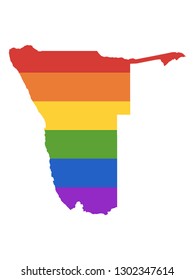 Vector illustration of the Gay Map of Namibia