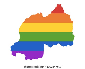 Vector illustration of the Gay Map of Rwanda
