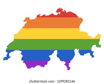 Vector illustration of the Gay Map of Switzerland