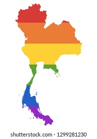 Vector illustration of the Gay Map of Thailand