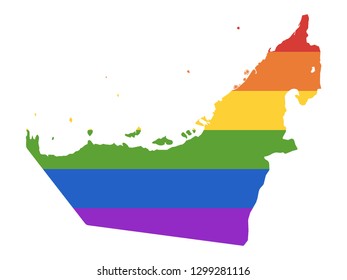 Vector illustration of the Gay Map of United Arab Emirates