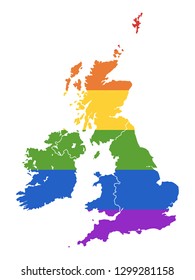 Vector illustration of the Gay Map of United Kingdom