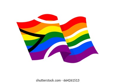 Vector illustration of the gay pride flag of South Africa on white background. LGBT symbols topic.
