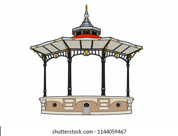          Vector illustration of a gazebo                      