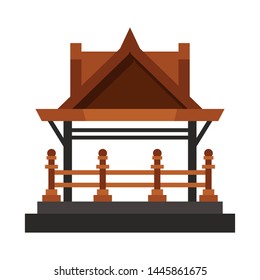 Vector illustration of gazebo and nature sign. Collection of gazebo and architecture vector icon for stock.
