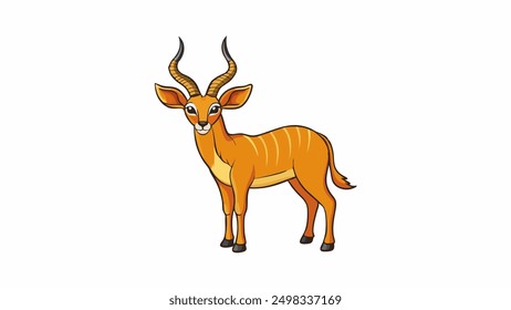 Vector illustration of a gazelle, antelope on a white isolated background Stock Vector Image 