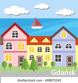 Vector illustration of Gdansk, Poland