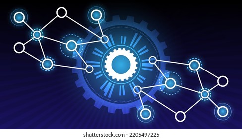 Vector illustration gear abstract technology of science background. Futuristic interface with geometric shapes. EP.5.hi-tech communication concept innovation vector illustration background 