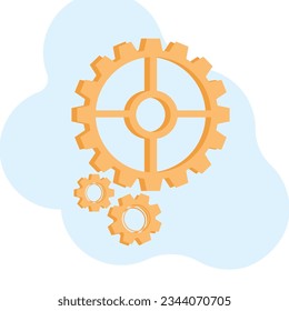 Vector illustration of gear doodle icon.