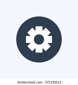 Vector illustration of gear icon . Can be used as company logo, badge, web interface and mobile application button, pictogram