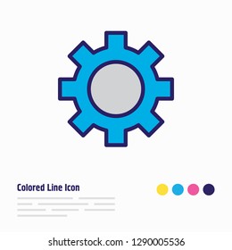 Vector illustration of gear icon colored line. Beautiful industry element also can be used as cogwheel icon element.