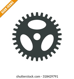 Vector illustration of gear icon . Could be used as menu button, web interface element template, badge, sign, symbol, company logo, mobile application element