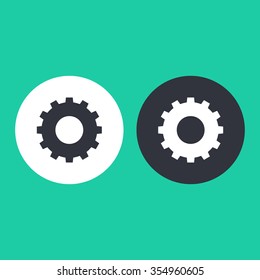 Vector illustration of gear icon . Could be used as menu button, web interface element template, badge, sign, symbol, company logo, mobile application element