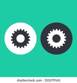 Vector illustration of gear icon . Could be used as menu button, web interface element template, badge, sign, symbol, company logo, mobile application element