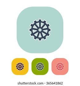 Vector illustration of gear icon . Could be used as menu button, web interface element template, badge, sign, symbol, company logo, mobile application element