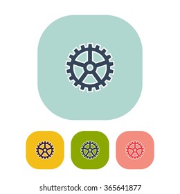 Vector illustration of gear icon . Could be used as menu button, web interface element template, badge, sign, symbol, company logo, mobile application element