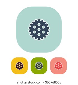 Vector illustration of gear icon . Could be used as menu button, web interface element template, badge, sign, symbol, company logo, mobile application element
