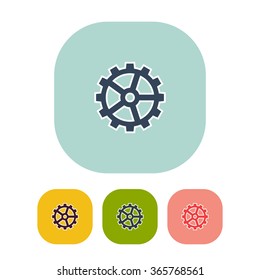 Vector illustration of gear icon . Could be used as menu button, web interface element template, badge, sign, symbol, company logo, mobile application element