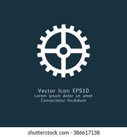 Vector illustration of gear icon . Could be used as menu button, web interface element template, badge, sign, symbol, company logo, mobile application element