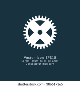 Vector illustration of gear icon . Could be used as menu button, web interface element template, badge, sign, symbol, company logo, mobile application element