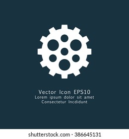 Vector illustration of gear icon . Could be used as menu button, web interface element template, badge, sign, symbol, company logo, mobile application element
