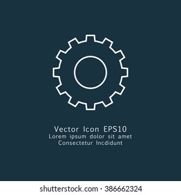 Vector illustration of gear icon . Could be used as menu button, web interface element template, badge, sign, symbol, company logo, mobile application element