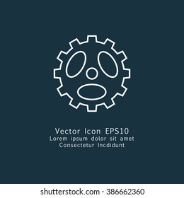 Vector illustration of gear icon . Could be used as menu button, web interface element template, badge, sign, symbol, company logo, mobile application element