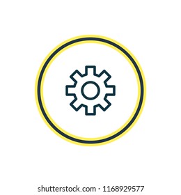 Vector illustration of gear icon line. Beautiful network element also can be used as administrator tool icon element.
