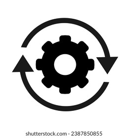 Vector illustration, gear icon and update arrows.