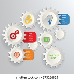 Vector Illustration with gear and icons