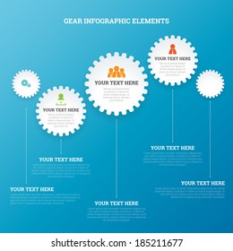 Vector illustration of gear infographic elements.