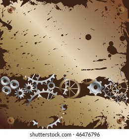 Vector - Illustration of gear mechanism and inner workings of a watch or clock