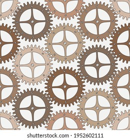Vector illustration of a gear. Monochrome round gear elements of the mechanism. Details on grey. Engineering mechanism, equipment
