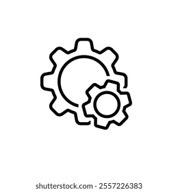 Vector illustration of gear with simple linear style suitable for setting icon